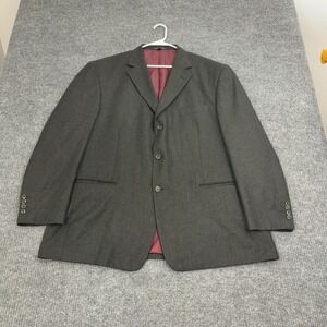 Giorgio Cosani Blazer Men 52 Charcoal Grey Super 120s Wool Hand Tailored Classic